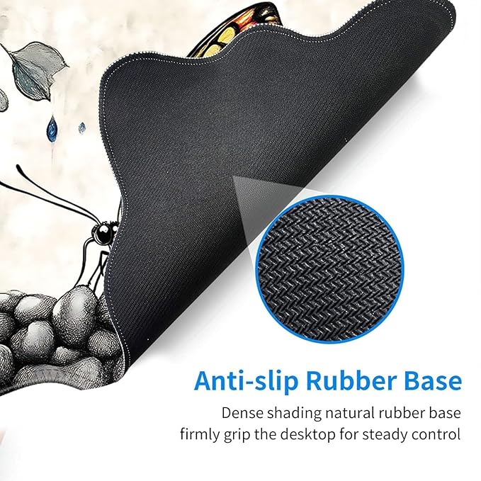 Desk Mat Mouse Pad with Wrist Rest 4-in-1 Large Mouse Pads for Desk Ergonomic Mouse Pad and Keyboard Wrist Rest Gaming Keyboard Mat for OfficeWatercolor Butterfly