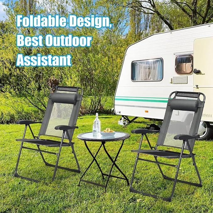 Office Chair Gaming Chair Computer Chair 2 Piece Folding Chair Adjustable Recliner with Headrest Garden Gray