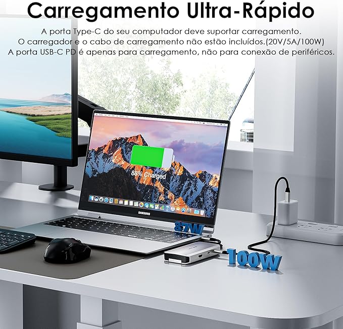 WAVLINK 8 in 1 USB C Hub with M.2 NVMe/SATA SSD Enclosure 10Gbps 4K@144Hz HDMI USB-C/A 10Gb 100W PD Aluminum Alloy USB C Enclosure for M.2 NVMe SATA SSD for M1/M2/M3/M4 MacOS Systems