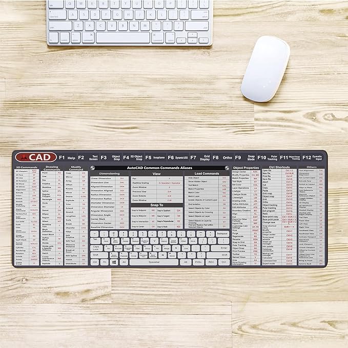 Engineer Architect Gifts Ultimate Auto cad Command Alia SES Shortcuts Mouse Mat Quick Command Reference for Auto cad Users MousepadGift for Architect Desk Mat Gaming Desk Mat KMH
