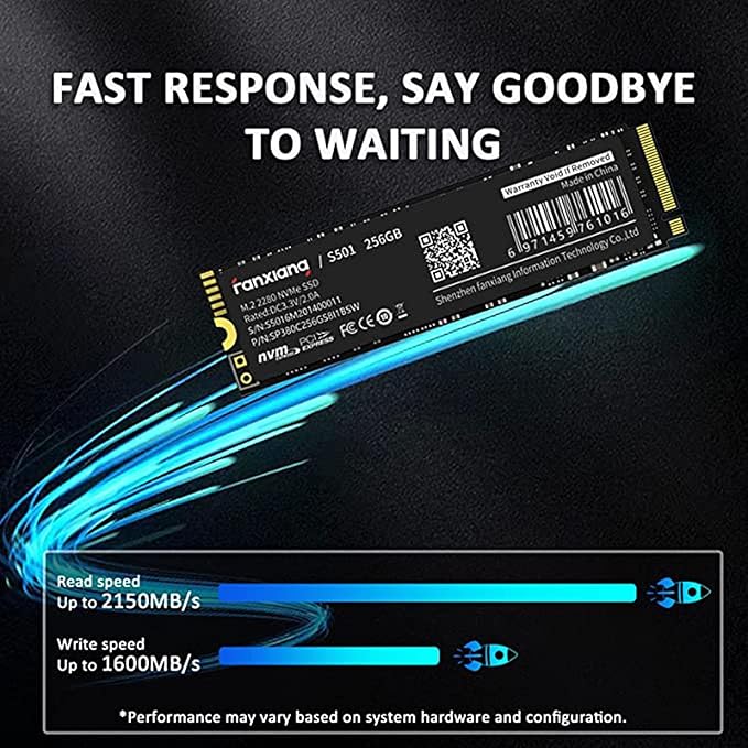 fanxiang S501 256GB NVMe SSD 3D NAND1.3 PCIe Gen3x4 M.2 2280 Internal Solid State Drive (Read Speed up to 2050 MB/s) Compatible with Laptop &amp PC Desktop