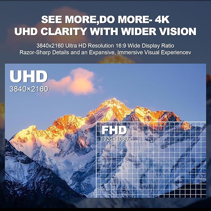 ZZA 32 Monitor | 4K UHD 3840x2160 IPS Panel 60Hz Adaptive Sync 100% sRGB Back Breathing LightBlue Light Filter VESA Mountable 75x75mm