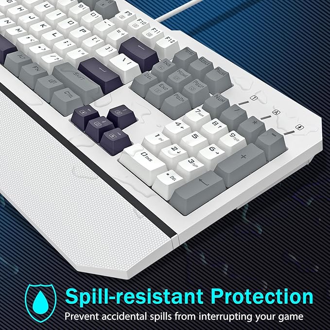 Redragon Mechanical Gaming Keyboard Wired Light Up Backlit Linear Switches 104 Keys Anti-Ghosting Big Wrist Rest Metal Frame Durable Keycaps for Computer PC Mac Xbox Gamers