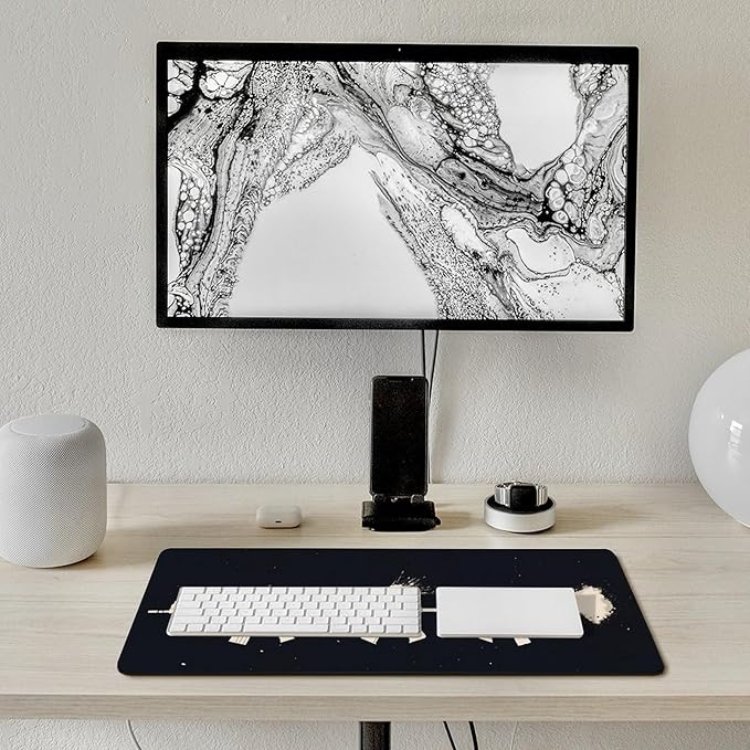 Handgun Mouse Pad Large Desk Mat Extended Keyboard Mouse Pad with Non-Slip Base and Stitched Edge Mouse Mat Desk Pad 30x16 Mouse Pads for Desk Home Office Gaming