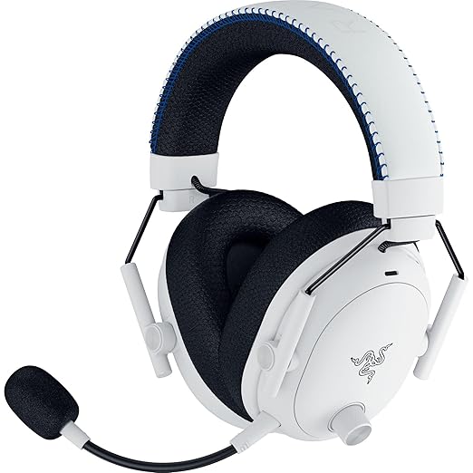 Razer BlackShark V3 Pro Wireless ANC Gaming Headset for PS5: Full Band Mic - 50mm Drivers - 2.4 GHz Bluetooth 3.5mm - Works with PC Mac Nintendo Switch Smartphone - Long Battery Life - White