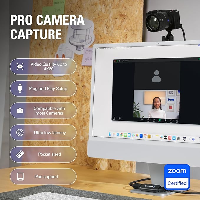 Elgato Cam Link 4K – External Capture Card for DSLR &amp Camcorder ActionCam as Webcam Meet/Stream/Record in 1080p60 or 4K30/4K60 Easy Connect for OBS/Zoom/Discord – HDMI to USB 3.0 PC/Mac/iPad