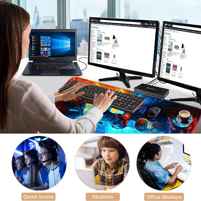 Keyboard Wrist Rest and Mouse Pad with Wrist Support Set Ergonomic CoasterMemory FoamEasy Typing Pain ReliefLarge XL Desk Mat 31.5x 11.8Ice Wolf and Fire Wolf