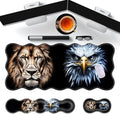 Large Gaming Mouse Pad Keyboard Wrist Rest Pad &amp Wrist Support Mousepad Set Stitched Edge Extended Non-Slip Base Memory Foam Desk Mat for Office HomeLion and Eagle Face Art