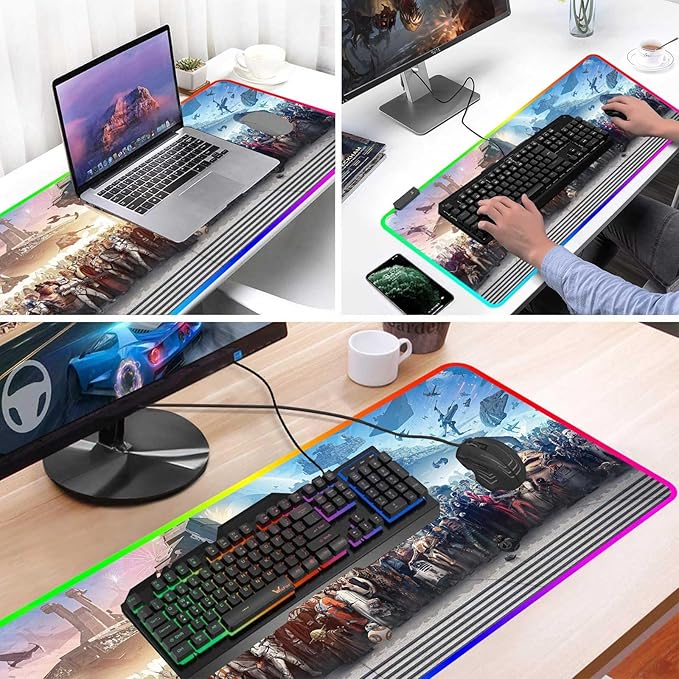 XXL Large Gaming RGB Mouse Pad The Chosen One Custom Desk PadMousepad with Anti-Slip Rubber BaseStitched Frame Mouse MatPortable Desk Mat for Computer Keyboard Mice Laptop &amp PC31.5X15.7 Inch