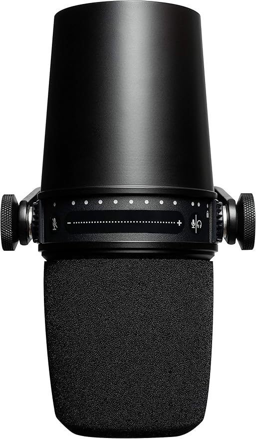 Shure MV7 USB Podcast Microphone for Podcasting Recording Live Streaming &amp Gaming Built-in Headphone Output All Metal USB/XLR Dynamic Mic Voice-Isolating Technology TeamSpeak Certified - Bla