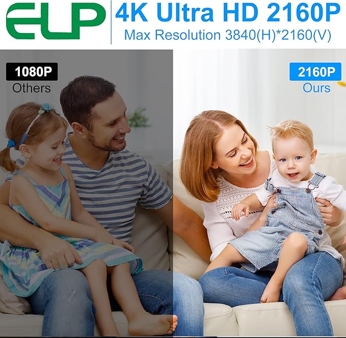 ELP 4K USB Camera with Microphone 5-50mm Varifocal Lens Manual Zoom Webcam 8MP IMX317 Sensor 3840x2160@30fps UVC for Windows Linux Mac Raspberry Pi etc.