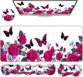 Ergonomic Keyboard Wrist Rest &amp Mouse Pad Wrist Rest SetXL Gaming Desk Mat 31.5x 11.8Non-Slip BaseMemory FoamEasy Typing Pain Relief for Office &amp HomeRoses and Black Butterflies