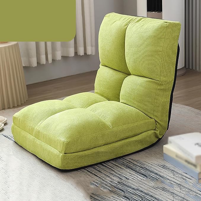 NaKeah Padded Floor Chair with 6 Adjustable Positions Foldable Floor Gaming Seat for Living Room Home Office and BalconyD