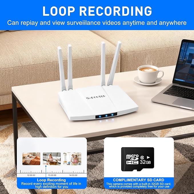 Home 4G Nanny Camera - Mini Indoor WiFi Cameras - Small Wireless Security Cam - Mobile Remote Viewing - High Speed Internet Router - Easy to Install
