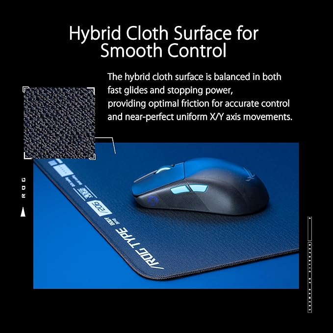 ASUS ROG Hone Ace XXL Gaming Mouse Pad – 35.4” x 15.7 (XXL Size) Extra-Cushioning Table-Sized for Wide Smooth Glide and Control Water/Oil/Dust-Resistant Extra-Soft Non-Slip Rubber Base - Black