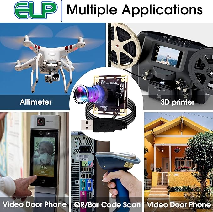 16MP USB Fisheye Camera Wide Angle PC Camera for Computer Raspberry Pi Mini UVC USB2.0 Webcam Board IMX298 USB Security Camera Module 3496p Lightburn Camera for Laptop(170degree Fisheye Lens)