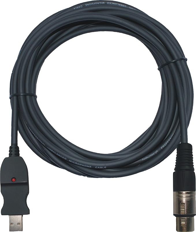 Audio2000'S APM150USB Professional Super-Cardioids Neodymium Dynamic Microphone with 20-Feet XLRF-USB Cable