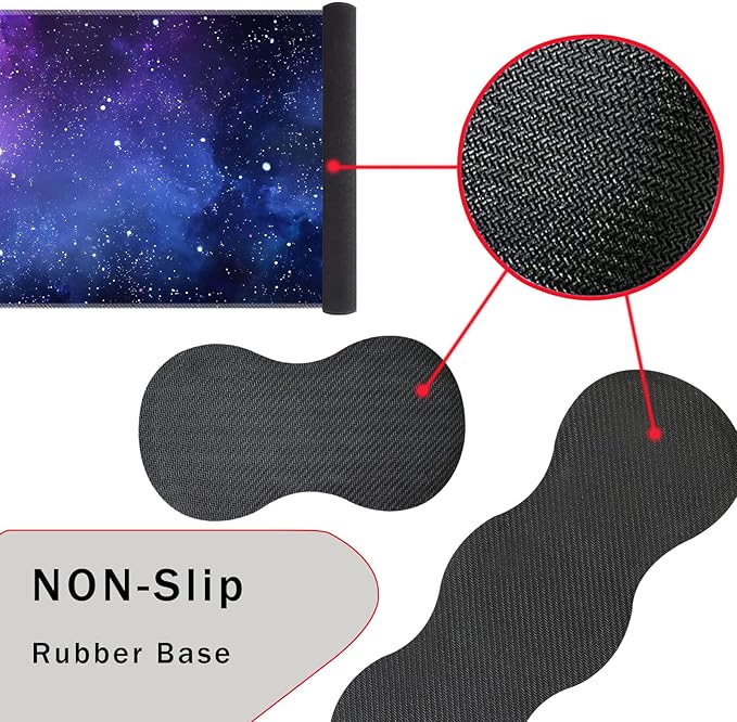 Keyboard Wrist Rest and Mouse Pad with Wrist Support Set Ergonomic CoasterMemory FoamEasy Typing Pain ReliefLarge XL Desk Mat 31.5x 11.8Galaxy Design