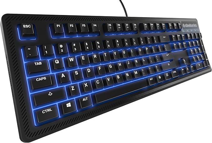 SteelSeries 64435 Apex 100 Gaming Keyboard - Blue LED Renewed