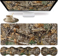 Large XXL Gaming Desk Mat 31.5x 11.8 Ergonomic Keyboard Wrist Rest &amp Mouse Pad Wrist Rest + Coaster Set Non-Slip Base Memory Foam Office and Home Camouflage Giraffe