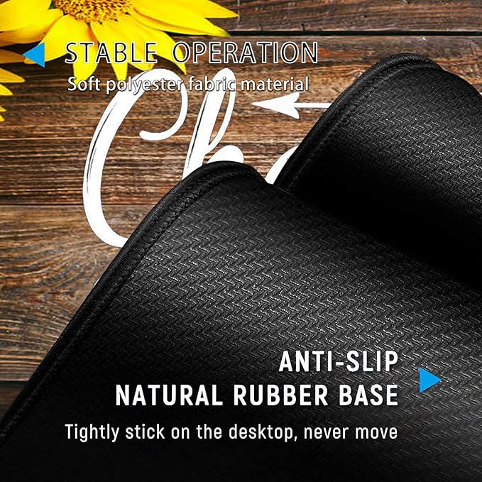Desk Pad Keyboard Mouse Pad Set Extended Gaming Mouse Pad+ Ergonomics Memory Foam Wrist Rest Support31.5x11.8in Waterproof Large Mouse Pad for Home OfficeChaos Coordinator Sunflower XXL Mouse Mat