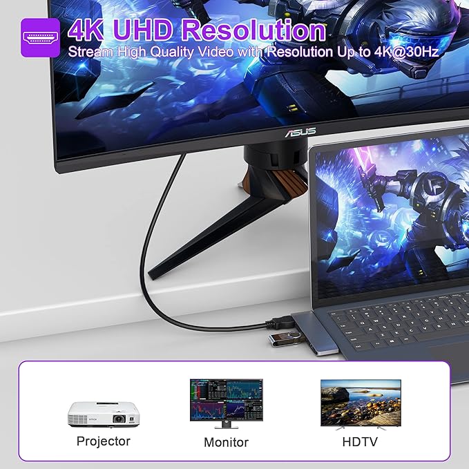 Surface Laptop 6/5/4/3/Laptop Go/Go2 Hub Docking Station with 4K@30HZ HDMI +2*USB 3.0 +USB-C +SD TF Card Slot +3.5mm Audio Adapter for Surface Laptop 3/4/5/6/Laptop Go/Go2