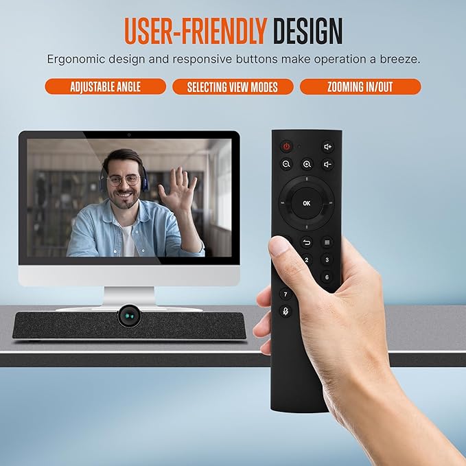 SQUATZ Ultra HD 4K Video Conferencing System with 5X Zoom Wide-Angle Lens Echo Cancellation 8m Voice Pickup 120° FOV - Perfect for Small Conference Rooms Home Offices and Remote Work