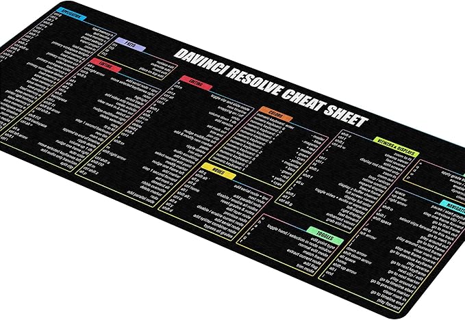 Davinci Resolve Windows PC Shortcuts Mouse Pad Desk Mat for Extended Keyboard &amp Mousemat for Video Editing Essential Computer Accessories for Study Work and Reference Purposes KMH