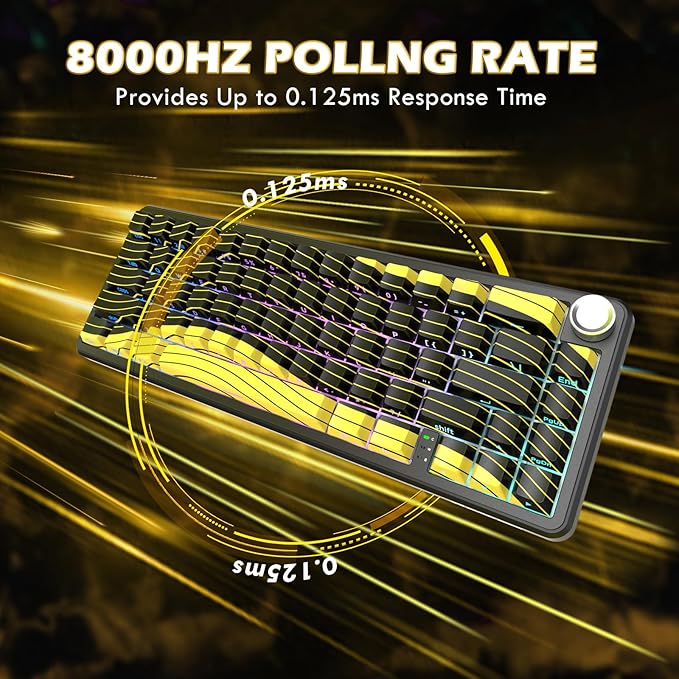 ATTACK SHARK X11 &amp X65 PRO HE Rapid Trigger Hall Effect Keyboard60% Magnetic Keyboard 8K Polling Rate RGB Hot SwapWireless Gaming Mice with Charging Dock 22K DPIBT/2.4Ghz/WiredCoiled Cable-Bla