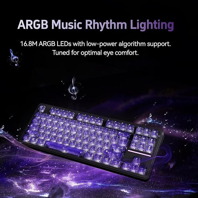 ATK A87 Pro Wireless Mechanical Keyboard 87-Key TKL Gasket Mount Hot-Swap Tri-Mode RGB (Arctic Snow)
