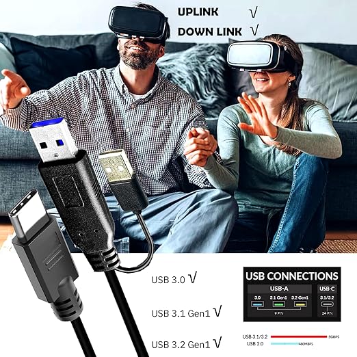 YOTETION Long USB A to USB C 3.0 Cable 50FTUSB3.0 A to C Data Transfer Type C Cable for Android Auto/iPhone 15/Galaxy S21 S20 A53 A71/iPad Mini 6/Switch/PS5 Controllerfor Samsung T7