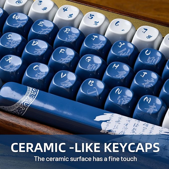 XVX Ceramic-Like PBT Keycaps MOA Keycap Sets Dye-Sublimation Keyboard Keycaps for Cherry Gateron MX Switches Mechanical Keyboards