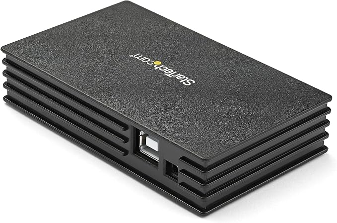 StarTech.com 4 Port Compact Black USB 2.0 Hub - Bus-powered or with Included Power Adapter - Portable Mac/PC laptop hub TAA (ST4202USB)