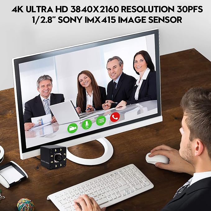 SVPRO Webcam 4K Autofocus USB Camera 30fps UHD Computer Camera with Light100 Degree Wide Angle Streaming CameraPlug &amp Play Web Cam for Industrial VisionOnline ClassVideo ConferenceSupport OTG