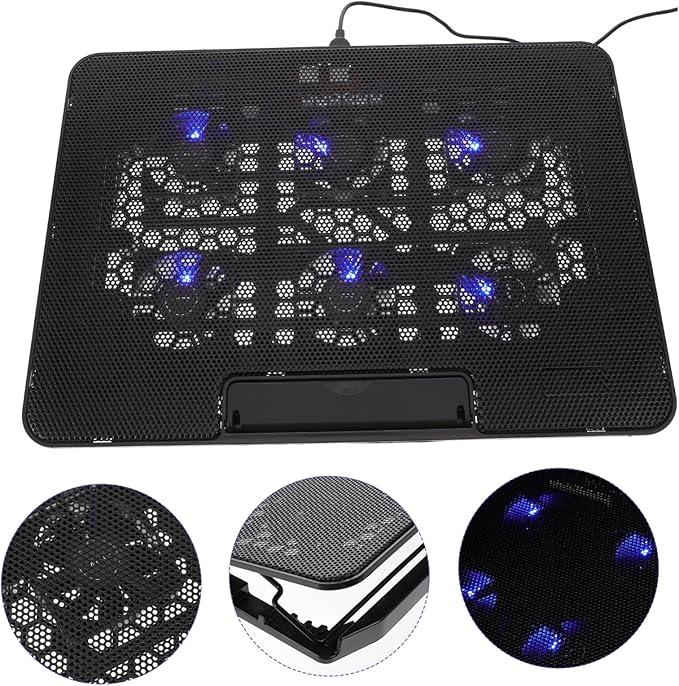 MERRYHAPY Laptop Cooling Pad Fans Adjustable Height Laptop Stand Compatible Lightweight and Portable Design for Efficient Heat Dissipation and Noise