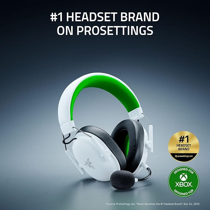 Razer BlackShark V3 X HyperSpeed Wireless Gaming Headset for Xbox: 50mm Drivers - Cardioid Mic - 2.4 GHz Bluetooth - Works with PC Mac Nintendo Switch Smartphone - Long Battery Life - White