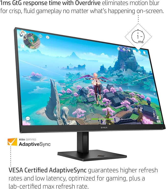 HP OMEN 32q QHD 165Hz Gaming Monitor QHD Display (2560 x 1440) IPS Panel 99% sRGB 95% DCI-P3 16:9 AMD FreeSync Premium Technology 32q (2023)