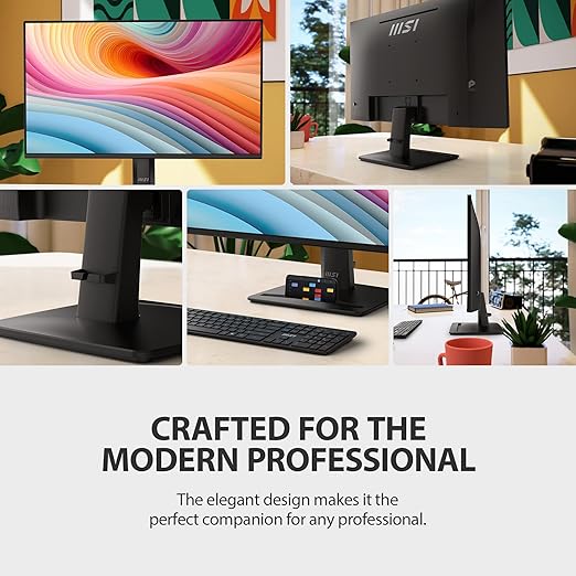 msi PRO MP242A E2 24-inch IPS 1920 x 1080 (FHD) Gaming Office Monitor 120Hz Adaptive-Synch HDR Ready HDMI VGA Port Display PortVESA Mountable Tilt Speaker 4-Side Slim Bezel1ms Black