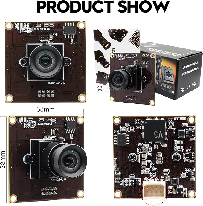1080P USB3.0 High Speed 50fps USB Camera Module 0.01Lux Low Illumination Webcam with 53° No Distortion Lens Plug &amp Play for 3D Printer Industrial Inspection &amp Microscope
