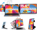 HONGO Portable Studio Display 15.6 FHD IPS 1080P Monitor — Laptop Screen Extender &amp Phone/Pad Mount for 14–16 Laptops Turn Phone into Webcam + Keyboard Control (Third‑Party App Required)