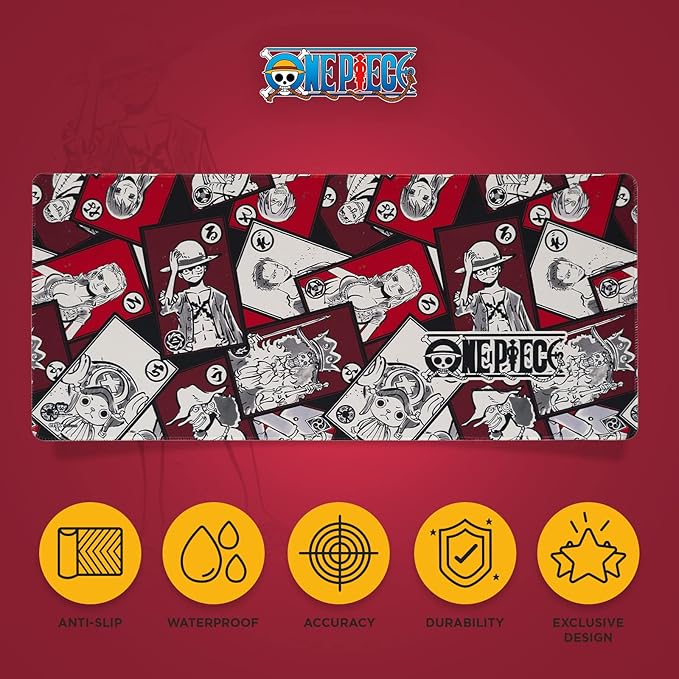 One Piece XXL Mouse Pad - MTG Playmat- 31.5 x 13.78 Non-Slip Rubber Base Gaming Mouse Pad Keyboard Mouse Mat - Manga Gifts