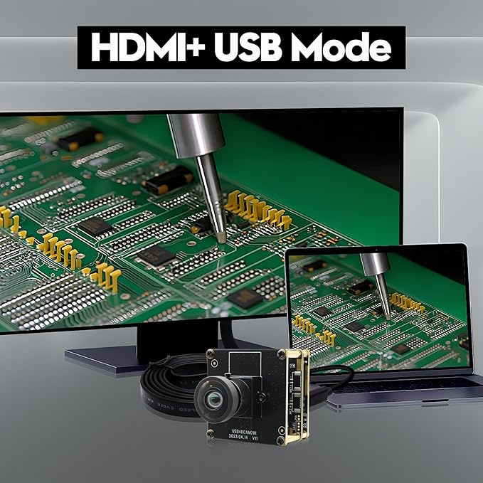 SVPRO HDMI USB Camera 4K Wide Angle Camera Module for Computer Monitor Projector Dual Output Lightburn Camera 2X Digital Zoom Webcam Board H.264 8MP USB2.0 Laser Engraver Camera120° Distortion-Free