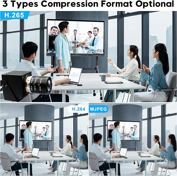 4K 60fps High Speed Camera USB3.0 &amp HDMI Dual Simultaneous Output 3X Manual CS-Mount Varifocal Lens with 2X Digital Zoom H.264 Security Camera for Computers TVs Projectors Video Conferences