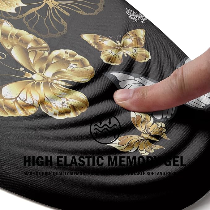 Ergonomic Memory Foam Mouse Pad with Wrist Rest Support Non-Slip PU Base and Wireless Capability