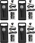 Rockville RMM-XLR Super Cardioid Dynamic Microphone 600 Ohm Metal Body On/Off Switch 10ft XLR Cable Black Finish for Live Performances and Vocals 4-Piece