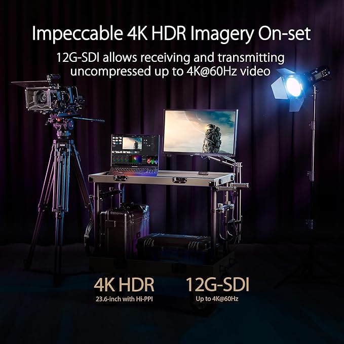 ASUS ProArt Display 24” 4K 12G-SDI HLG Professional Monitor (PA24US) - IPS UHD (3840 x 2160) 99% Adobe RGB 95% DCI-P3 ΔE &lt 1 USB-C Built-in Motorized Colorimeter Calman Ready 3 Year Warrant