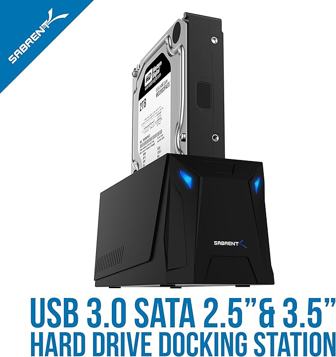 SABRENT USB 3.0 to SATA External Hard Drive Docking Station for 2.5 or 3.5' HDD SSD [Support UASP] (EC-UBLB)