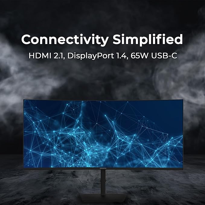 Deco Gear 40 Curved 5K2K Nano IPS Monitor | 5120×2160 UltraWide 21:9 Display 120 Hz Refresh | 65 W USB-C PD | HDR Adaptive Sync | Built-in Speakers for Work