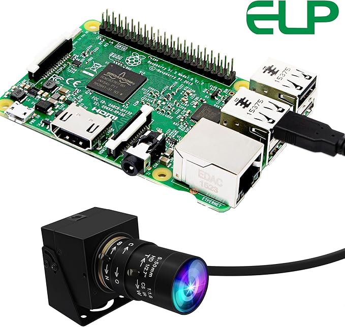 ELP Global Shutter USB Camera Manual Zoom Webcam 5mp 50fps High Speed PC Camera 5-50mm Variable Focus CS Mount Webcamera 1440P 60fps Lightburn Cam UVC USB2.0 Varifocal Telephoto Web Cam (10X Zoom)