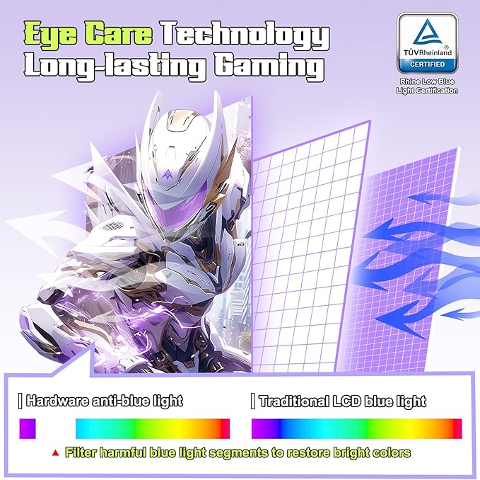 Amzfast 27 inch 1440P 200Hz/180Hz White Gaming Monitor 2K QHD (2560 ×1440)MPRT 1ms Fast IPS | HDR400 &amp TÜV Rheinland Eye Care &amp 12 Months Exchange (HDMI &amp DP Cable)